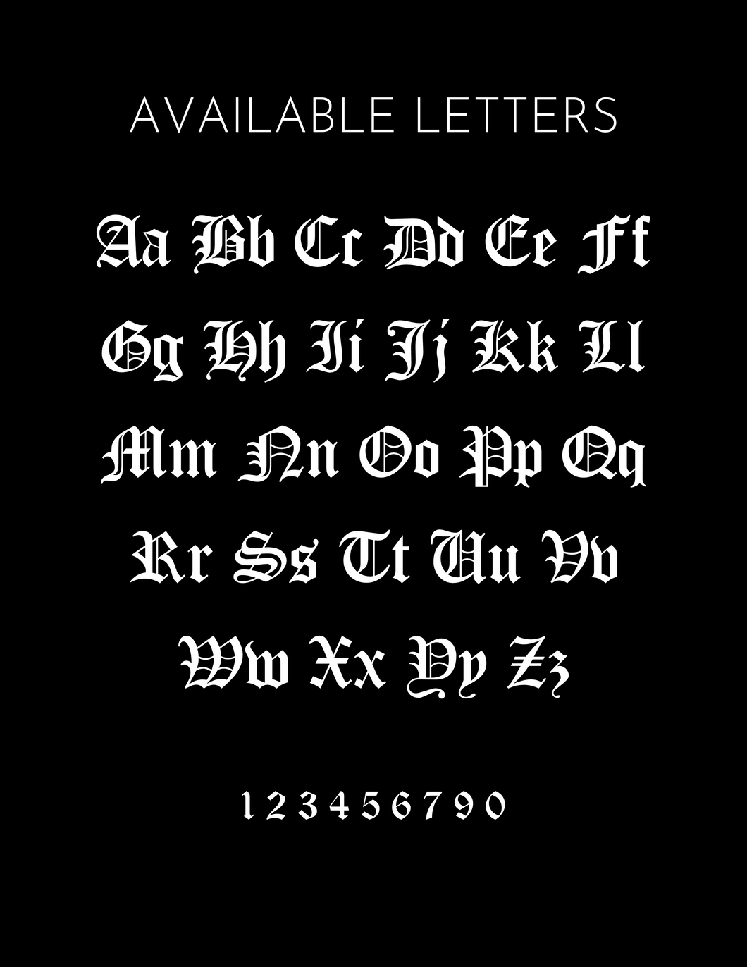Gothic Letter Charms