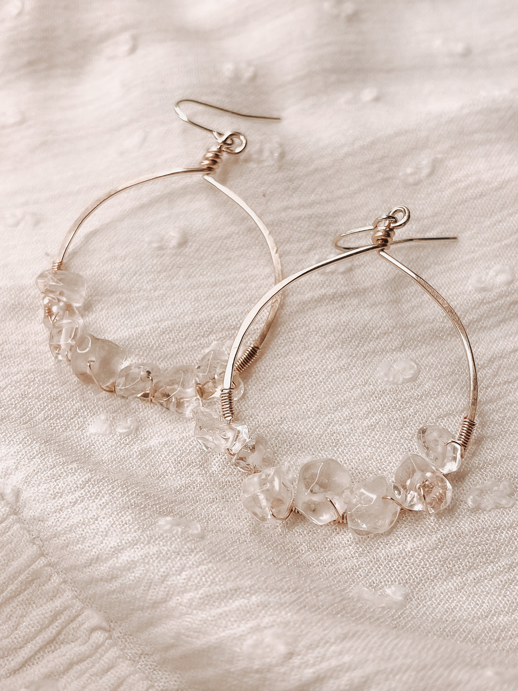 Clear quartz hoops